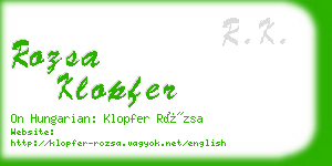 rozsa klopfer business card